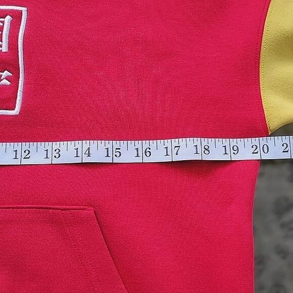 Li Ning China logo embroidered red and yellow pullover hoodie - Picture 8 of 13
